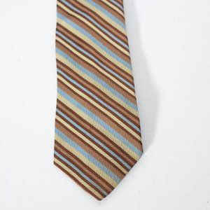 Designer Collection by Regal Stripes Brown Teal Neck Tie